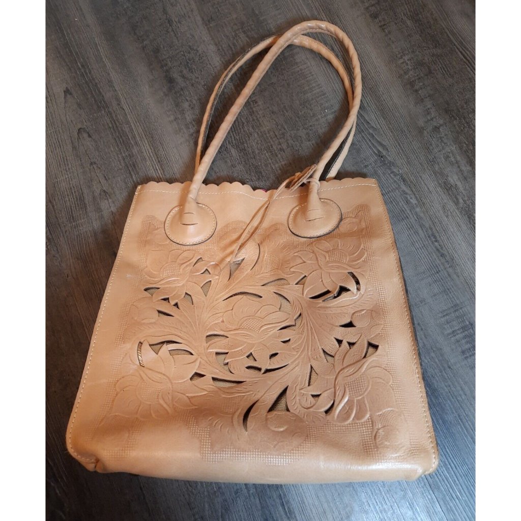 Patricia Nash Cavo Tote Tooled Pink Brown Western Boho Bag